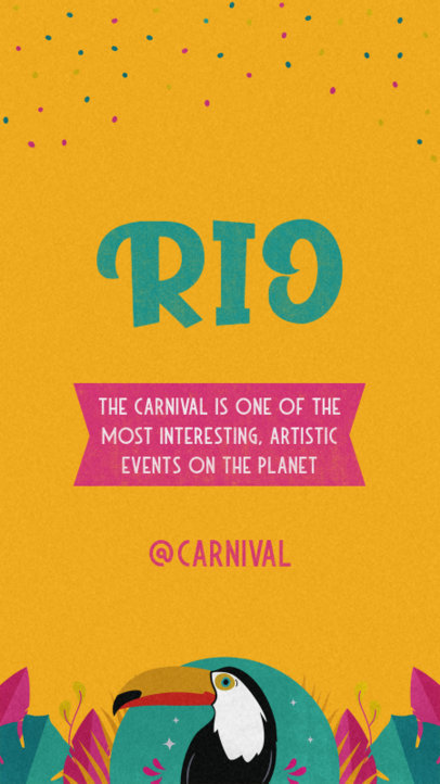 Brazilian Carnival Instagram Story Maker with a Toucan Illustration