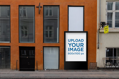 MUPI Mockup Featuring a Building with Big Windows 