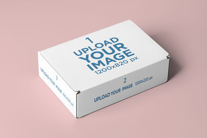 Mailing Box Mockup Featuring a Solid Color Backdrop