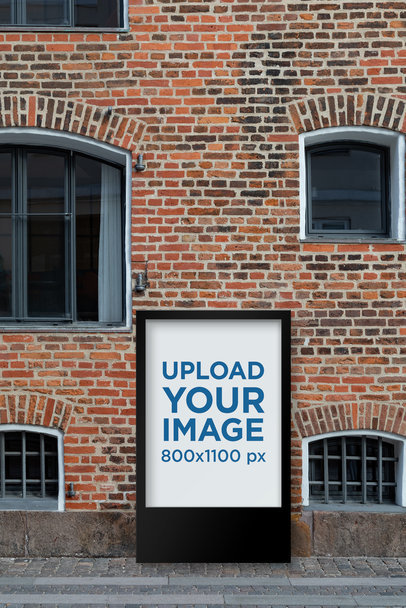 Mockup of a MUPI on a Vintage-Looking Brick Wall Building 2491-el1