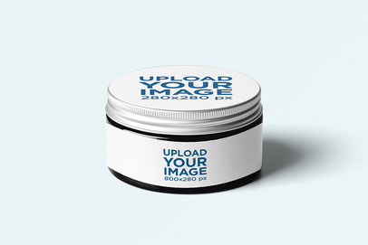 Mockup of a Cosmetic Jar with a Customizable Background