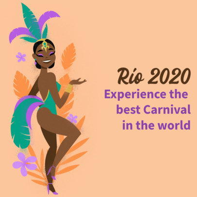 Instagram Post Maker Featuring a Rio Carnival Theme