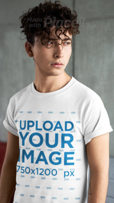 Stop Motion Video Showing Different Angles of a Man Wearing a T-Shirt