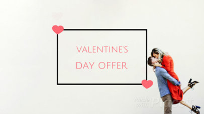 Minimal Valentine's Day Facebook Cover Video Maker Featuring a Cool Logo Animation