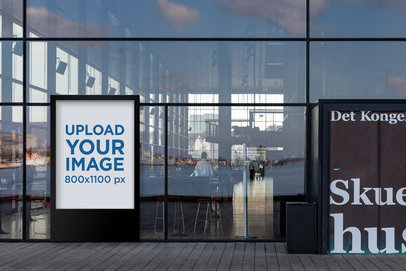 MUPI Mockup Featuring a Window Wall