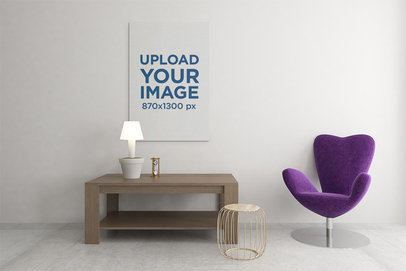 Canvas Mockup Featuring a Minimalistic Setting 