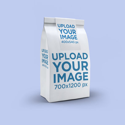 Paper Bag Mockup Featuring a Solid Color Backdrop
