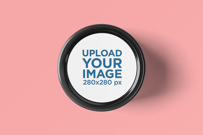Top View Mockup of a Cosmetic Jar Placed on a Customizable Surface