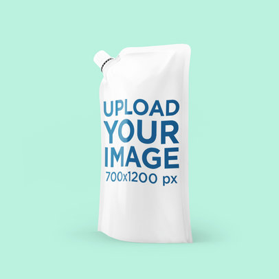 Doypack Mockup Featuring a Customizable Background