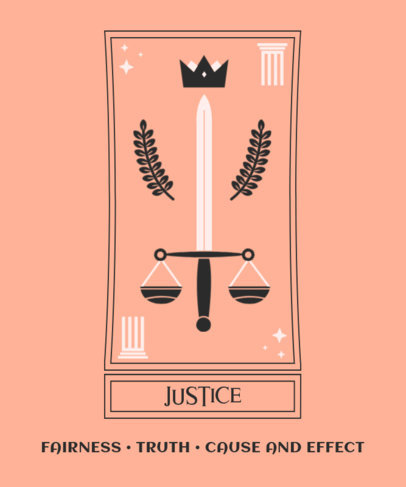 T-Shirt Design Generator with a Balanced Tarot Card Illustration