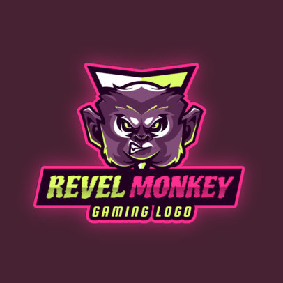 Gaming Logo Creator Featuring an Illustrated Angry Monkey