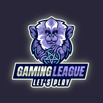 Illustrated Gaming Logo Creator Featuring a Monkey with a Pentagram