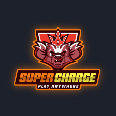 Gaming Logo Maker Featuring a Monkey with a Crown