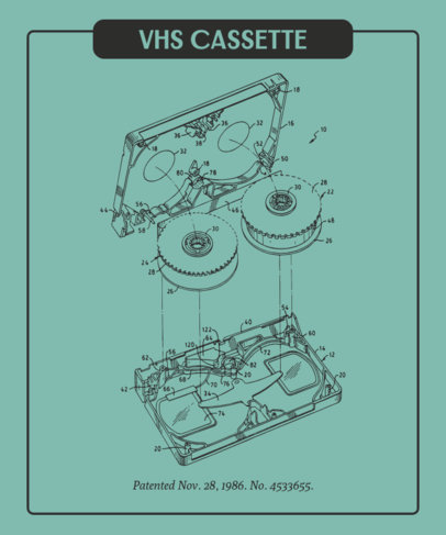 Retro T-Shirt Design Generator with a VHS Cassette Parts Diagram