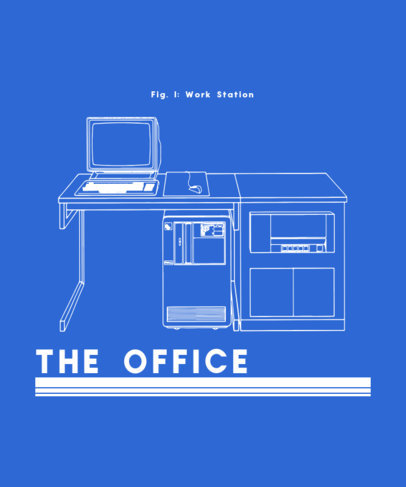 Retro T-Shirt Design Generator with an Office Desk Graphic