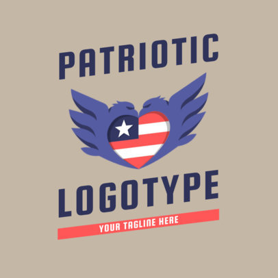Patriotic Logo Template Featuring an American Heart Graphic