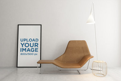 Mockup of an Art Print in a Modern Room with a Cool Divan 2511-el1