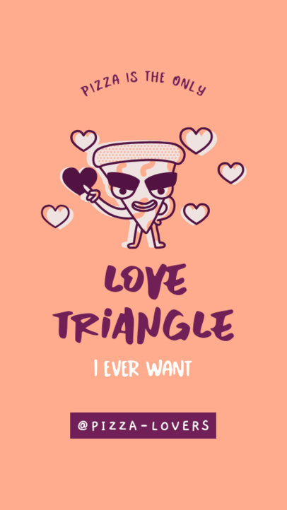 Pizza Day Instagram Story Maker With a Quote and a Cartoon Slice