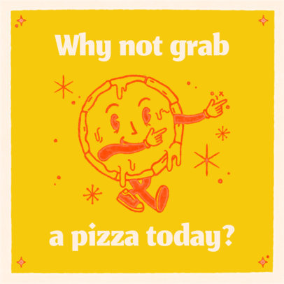 Instagram Post Creator Featuring a Cartoonish Pizza