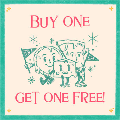 Pizza Day Instagram Post Creator Featuring Pizza Graphics 