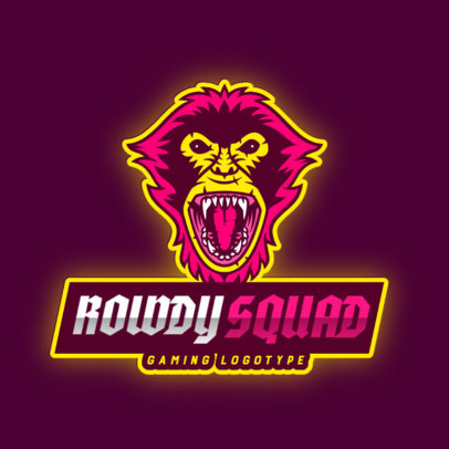 Gaming Logo Creator Featuring an Aggressive Monkey