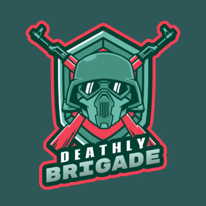 Gaming Logo Maker Featuring a Masked Soldier with a Gun Emblem