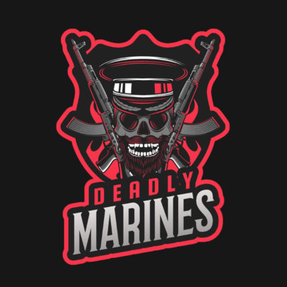 Gaming Logo Maker with a Zombie Head and Two Assault Rifles