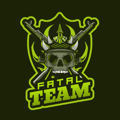 Shooting Game Logo Maker with the Graphic of a Skull with a Horned Helmet