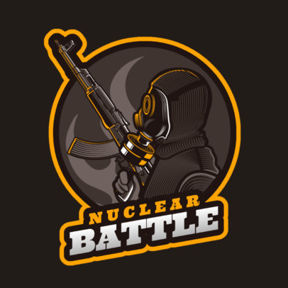 Gaming Logo Maker Featuring an Armed Warrior with a Gas Mask
