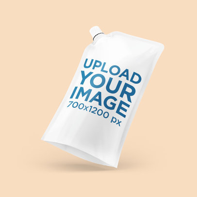 Minimalist Mockup of a Doypack with Customizable Background