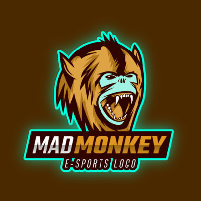Gaming Logo Template with a Tough-Looking Monkey