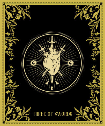 T-Shirt Design Maker Featuring a Stabbed Heart Tarot Graphic