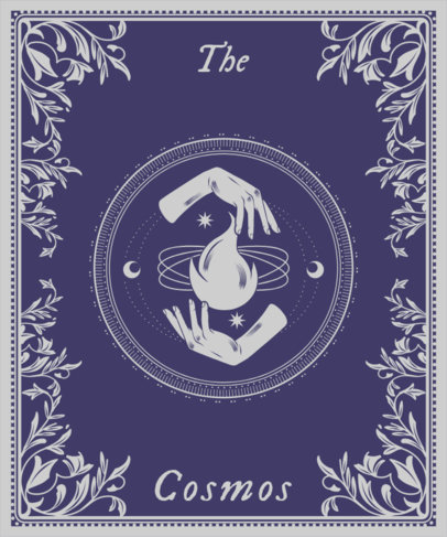 T-Shirt Design Template with a Tarot Cards Theme