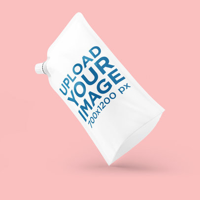 Mockup of an Angled Doypack on a Customizable Setting 