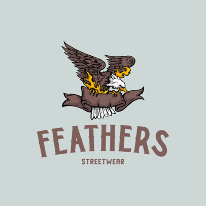 Clothing Logo Maker Featuring a Bold Eagle on Fire 701a-el1