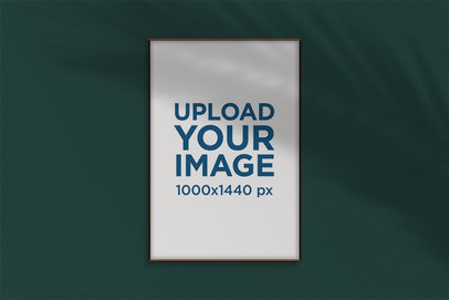 Minimalistic Mockup of an Art Print Against a Dark Wall