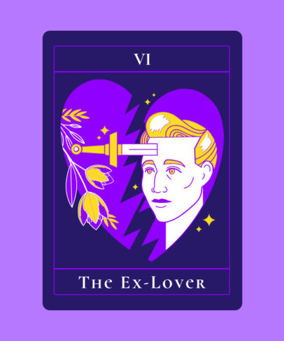 T-Shirt Design Maker With Modern Tarot Cards Illustrations