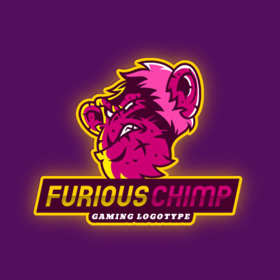 Gaming Logo Generator Featuring an Angry Chimpanzee Illustration 2903k