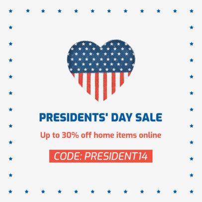 Facebook Post Maker for a President's Day Online Sale