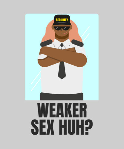 T-Shirt Design Generator Featuring a Confident Female Security Guard 2192g