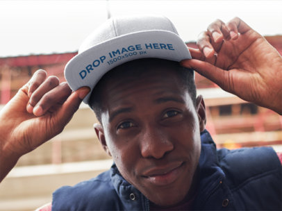 Urban Style Young Man Wearing a Snapback Mockup