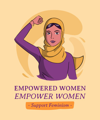 T-Shirt Design Maker Featuring an Empowered Woman Wearing a Hijab 2195h