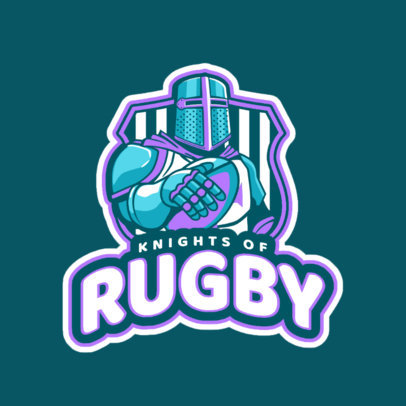 Sports Logo Template Featuring a Rugby Knight Graphic