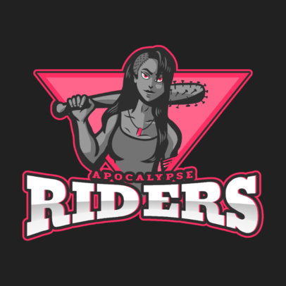 Gaming Logo Maker Featuring a Female Apocalypse Warrior