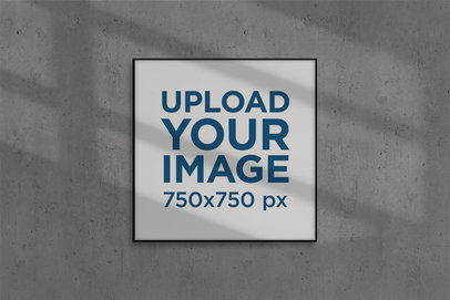 Art Print Mockup featuring a Dark Colored Wall 