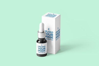 Dropper Mockup Featuring its Packaging at a Minimalist Setting 