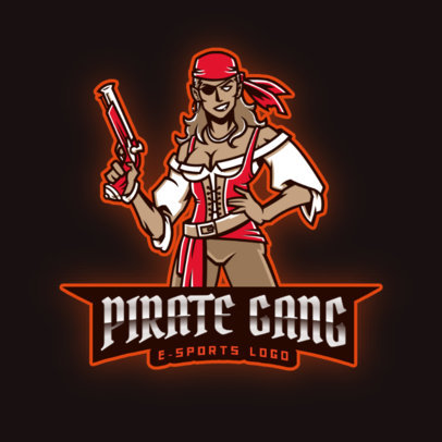 Gaming Team Logo Creator Featuring a Fierce Female Buccaneer 2811bb-2927