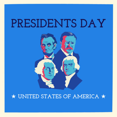Instagram Post Template with the Illustration of Four Important Presidents