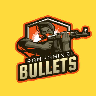 Gaming Logo Maker Featuring a Shooting Soldier Graphic