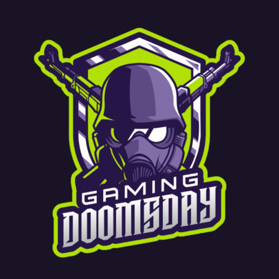 Gaming Logo Maker Featuring a Masked Character with Crossed Rifles